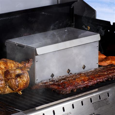 stainless steel bbq grill smoker box|bbq smoker box.